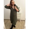 Šaty košilové 3/4 dlouhý rukáv dámské (L/XL ONE SIZE) ITALSKá MóDA IM423026/DU (Velikost L/XL, Barva zelená smaragdová)