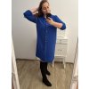 Šaty košilové 3/4 dlouhý rukáv dámské (L/XL ONE SIZE) ITALSKá MóDA IM423026/DU (Velikost L/XL, Barva zelená smaragdová)