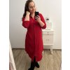 Šaty košilové 3/4 dlouhý rukáv dámské (L/XL ONE SIZE) ITALSKá MóDA IM423026/DU (Velikost L/XL, Barva zelená smaragdová)