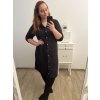 Šaty košilové 3/4 dlouhý rukáv dámské (L/XL ONE SIZE) ITALSKá MóDA IM423026/DU (Velikost L/XL, Barva zelená smaragdová)