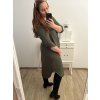 Šaty košilové 3/4 dlouhý rukáv dámské (L/XL ONE SIZE) ITALSKá MóDA IM423026/DU (Velikost L/XL, Barva zelená smaragdová)