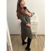 Šaty košilové 3/4 dlouhý rukáv dámské (L/XL ONE SIZE) ITALSKá MóDA IM423026/DU (Velikost L/XL, Barva zelená smaragdová)