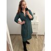 Šaty košilové 3/4 dlouhý rukáv dámské (L/XL ONE SIZE) ITALSKá MóDA IM423026/DU (Velikost L/XL, Barva zelená smaragdová)