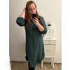 Šaty košilové 3/4 dlouhý rukáv dámské (L/XL ONE SIZE) ITALSKá MóDA IM423026/DU (Velikost L/XL, Barva zelená smaragdová)
