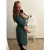 Šaty košilové 3/4 dlouhý rukáv dámské (L/XL ONE SIZE) ITALSKá MóDA IM423026/DU (Velikost L/XL, Barva zelená smaragdová)