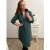 Šaty košilové 3/4 dlouhý rukáv dámské (L/XL ONE SIZE) ITALSKá MóDA IM423026/DU (Velikost L/XL, Barva zelená smaragdová)