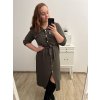 Šaty košilové s páskem 3/4 dlouhý rukáv dámské (L/XL ONE SIZE) ITALSKá MóDA IM423013/DUR