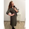 Šaty košilové s páskem 3/4 dlouhý rukáv dámské (L/XL ONE SIZE) ITALSKá MóDA IM423013/DUR