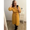 Šaty košilové s páskem 3/4 dlouhý rukáv dámské (L/XL ONE SIZE) ITALSKá MóDA IM423013/DUR