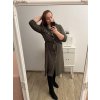 Šaty košilové s páskem 3/4 dlouhý rukáv dámské (L/XL ONE SIZE) ITALSKá MóDA IM423013/DUR