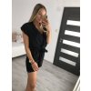 Overal letní krátký elegantní krátký rukáv dámský (S/M ONE SIZE) ITALSKÁ MÓDA IMD22498 (Velikost S/M/L, Barva bílá)