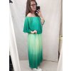 Šaty letní dlouhé carmen šifon duhové dámské nadrozměr (XL/2XL ONE SIZE) ITALSKÁ MÓDA IM42295108/DR (Velikost XL/2XL, Barva modrá)