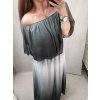 Šaty letní dlouhé carmen šifon duhové dámské nadrozměr (XL/2XL ONE SIZE) ITALSKÁ MÓDA IM42295108/DR (Velikost XL/2XL, Barva modrá)