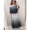 Šaty letní dlouhé carmen šifon duhové dámské nadrozměr (XL/2XL ONE SIZE) ITALSKÁ MÓDA IM42295108/DR (Velikost XL/2XL, Barva modrá)