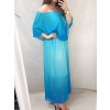 Šaty letní dlouhé carmen šifon duhové dámské nadrozměr (XL/2XL ONE SIZE) ITALSKÁ MÓDA IM42295108/DR (Velikost XL/2XL, Barva modrá)