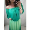 Šaty letní dlouhé carmen šifon duhové dámské nadrozměr (XL/2XL ONE SIZE) ITALSKÁ MÓDA IM42295108/DR (Velikost XL/2XL, Barva modrá)