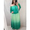 Šaty letní dlouhé carmen šifon duhové dámské nadrozměr (XL/2XL ONE SIZE) ITALSKÁ MÓDA IM42295108/DR (Velikost XL/2XL, Barva modrá)