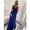 Šaty plesové elegantní společenské bez rukávu dámské (S/M ONE SIZE) ITALSKÁ MÓDA IMM23XF-324A/DU (Velikost S/M/L, Barva modrá královská)