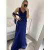 Šaty plesové elegantní společenské bez rukávu dámské (S/M ONE SIZE) ITALSKÁ MÓDA IMM23XF-324A/DU (Velikost S/M/L, Barva modrá královská)