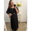 Šaty společenské elegantní plesové krátký rukáv dámské nadrozměr (XL/2XL ONE SIZE) ITALSKÁ MÓDA IMM239016ZO/DU (Velikost XL/2XL, Barva Černá)