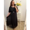 Šaty společenské elegantní plesové krátký rukáv dámské nadrozměr (XL/2XL ONE SIZE) ITALSKÁ MÓDA IMM239016ZO/DU (Velikost XL/2XL, Barva Černá)