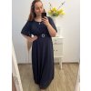 Šaty společenské elegantní plesové krátký rukáv dámské nadrozměr (XL/2XL ONE SIZE) ITALSKÁ MÓDA IMM239016ZO/DU (Velikost XL/2XL, Barva Černá)
