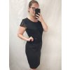 Šaty elegantní společenské bez rukávu dámské nadrozměr (44-54) POLSKÁ MÓDA PMF22004C/DU (Velikost 44, Barva Černá)