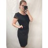 Šaty elegantní společenské bez rukávu dámské nadrozměr (44-54) POLSKÁ MÓDA PMF22004C/DU (Velikost 44, Barva Černá)