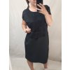 Šaty elegantní společenské bez rukávu dámské nadrozměr (44-54) POLSKÁ MÓDA PMF22004C/DU (Velikost 44, Barva Černá)