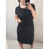 Šaty elegantní společenské bez rukávu dámské nadrozměr (44-54) POLSKÁ MÓDA PMF22004C/DU (Velikost 44, Barva Černá)