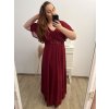 Šaty společenské elegantní šifonové krátký rukáv dámské nadrozměr (XL/2XL ONE SIZE) ITALSKÁ MÓDA IMM22ZO9014/DU (Velikost XL/2XL, Barva Černá)