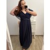 Šaty společenské elegantní šifonové krátký rukáv dámské nadrozměr (XL/2XL ONE SIZE) ITALSKÁ MÓDA IMM22ZO9014/DU (Velikost XL/2XL, Barva Černá)