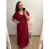 Šaty společenské elegantní šifonové krátký rukáv dámské nadrozměr (XL/2XL ONE SIZE) ITALSKÁ MÓDA IMM22ZO9014/DU (Velikost XL/2XL, Barva Černá)