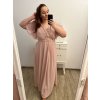 Šaty společenské elegantní šifonové krátký rukáv dámské nadrozměr (XL/2XL ONE SIZE) ITALSKÁ MÓDA IMM22ZO9014/DU (Velikost XL/2XL, Barva Černá)