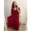 Šaty společenské elegantní šifonové krátký rukáv dámské nadrozměr (XL/2XL ONE SIZE) ITALSKÁ MÓDA IMM22ZO9014/DU (Velikost XL/2XL, Barva Černá)