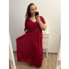 Šaty společenské elegantní šifonové krátký rukáv dámské nadrozměr (XL/2XL ONE SIZE) ITALSKÁ MÓDA IMM22ZO9014/DU (Velikost XL/2XL, Barva Černá)