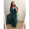 Šaty společenské elegantní šifonové krátký rukáv dámské nadrozměr (XL/2XL ONE SIZE) ITALSKÁ MÓDA IMM22ZO9014/DU (Velikost XL/2XL, Barva Černá)