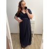 Šaty společenské elegantní šifonové krátký rukáv dámské nadrozměr (XL/2XL ONE SIZE) ITALSKÁ MÓDA IMM22ZO9014/DU (Velikost XL/2XL, Barva Černá)