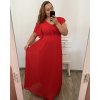Šaty společenské elegantní šifonové krátký rukáv dámské nadrozměr (XL/2XL ONE SIZE) ITALSKÁ MÓDA IMM22ZO9014/DU (Velikost XL/2XL, Barva Černá)