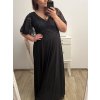 Šaty plesové dlouhé elegantní společenské krátký rukáv dámské nadrozměr (XL/2XL ONE SIZE) ITALSKÁ MÓDA IMM22PL80658/DU (Velikost XL/2XL, Barva Černá)