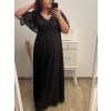Šaty plesové dlouhé elegantní společenské krátký rukáv dámské nadrozměr (XL/2XL ONE SIZE) ITALSKÁ MÓDA IMM22PL80658/DU (Velikost XL/2XL, Barva Černá)
