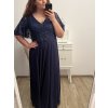 Šaty plesové dlouhé elegantní společenské krátký rukáv dámské nadrozměr (XL/2XL ONE SIZE) ITALSKÁ MÓDA IMM22PL80658/DU (Velikost XL/2XL, Barva Černá)