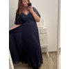 Šaty plesové dlouhé elegantní společenské krátký rukáv dámské nadrozměr (XL/2XL ONE SIZE) ITALSKÁ MÓDA IMM22PL80658/DU (Velikost XL/2XL, Barva Černá)