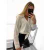 Košile dlouhý rukáv saténová dámská (S/M ONE SIZE) ITALSKÁ MÓDA IMM23UN7988/DU (Velikost S/M/L, Barva bílá)