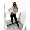 Košile dlouhý rukáv saténová dámská (S/M ONE SIZE) ITALSKÁ MÓDA IMM23UN7988/DU (Velikost S/M/L, Barva bílá)