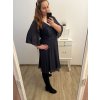 Šaty společenské elegantní šifonové krátký rukáv dámské nadrozměr (XL/2XL ONE SIZE) ITALSKÁ MÓDA IMM23ALESA/DU (Velikost XL/2XL, Barva fialová)