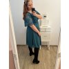 Šaty společenské elegantní šifonové krátký rukáv dámské nadrozměr (XL/2XL ONE SIZE) ITALSKÁ MÓDA IMM23ALESA/DU (Velikost XL/2XL, Barva fialová)