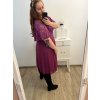 Šaty společenské elegantní šifonové krátký rukáv dámské nadrozměr (XL/2XL ONE SIZE) ITALSKÁ MÓDA IMM23ALESA/DU (Velikost XL/2XL, Barva fialová)