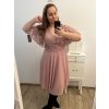 Šaty společenské elegantní šifonové krátký rukáv dámské nadrozměr (XL/2XL ONE SIZE) ITALSKÁ MÓDA IMM23ALESA/DU (Velikost XL/2XL, Barva fialová)