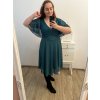 Šaty společenské elegantní šifonové krátký rukáv dámské nadrozměr (XL/2XL ONE SIZE) ITALSKÁ MÓDA IMM23ALESA/DU (Velikost XL/2XL, Barva fialová)